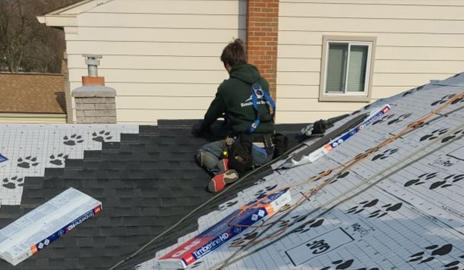 Your new roof shingles and hip/ridge is installed paying close attention to all detail.