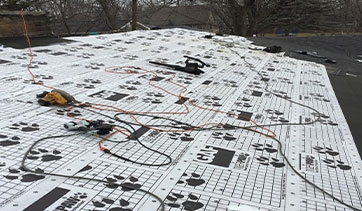 Cover roof decking areas with the proper underlayment.