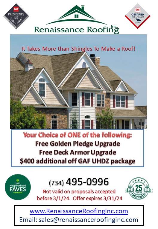 Roofing Coupons & Specials in Plymouth, MI | Renaissance Roofing - 2024_Spring_Special