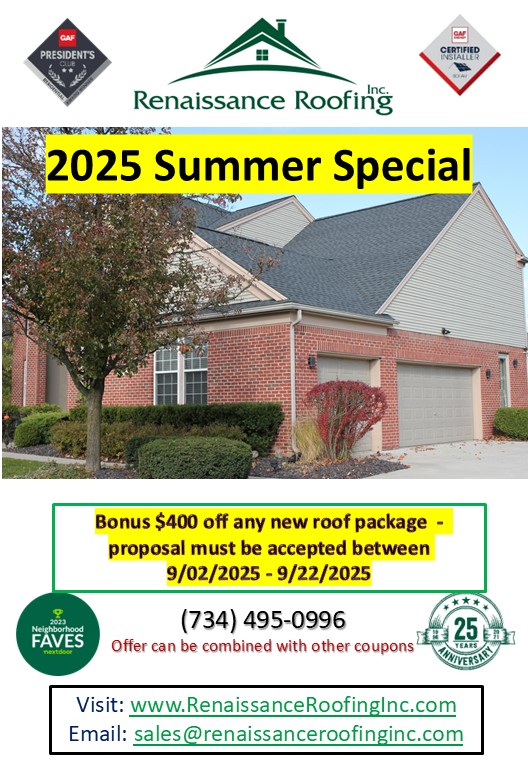 Roofing Services Coupons & Specials in Plymouth, MI - End%20Of%20Summer%20Special%202025