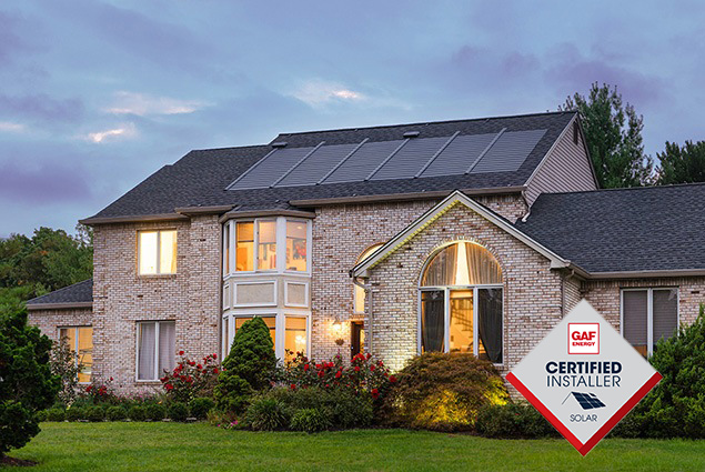 beautiful home with energy solar roof shingle