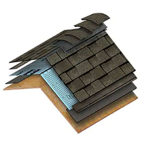 illustration demonstrating the layers of a roof system